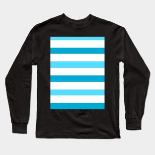 Dark white light blue stripes pattern Long Sleeve T-Shirt